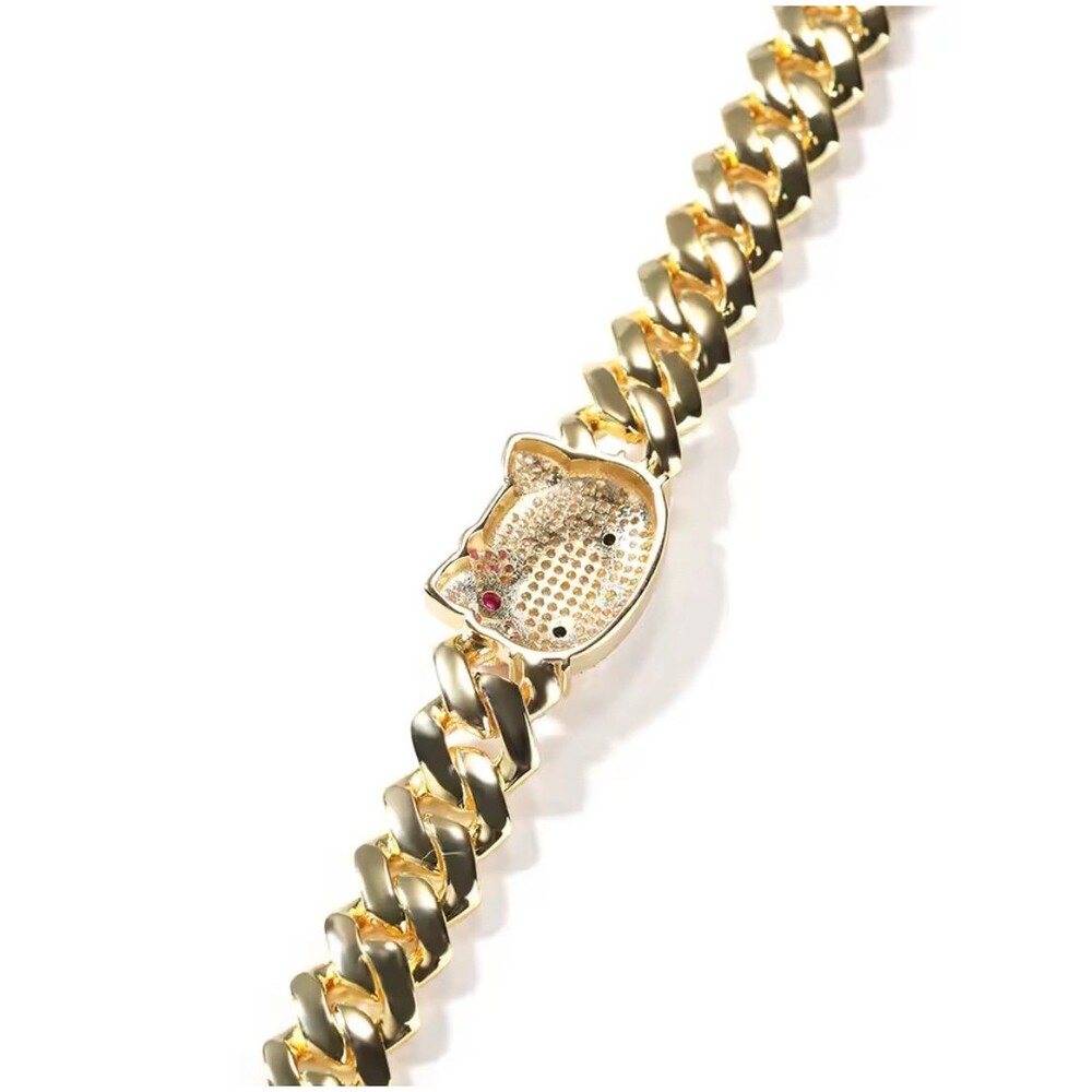 Hello kitty Cuban necklace gold  16inch - Picture 6 of 6